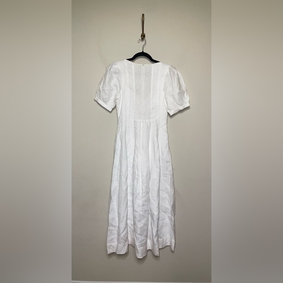 Reformation Coucou Linen Midi Dress in White - Picture 9 of 16